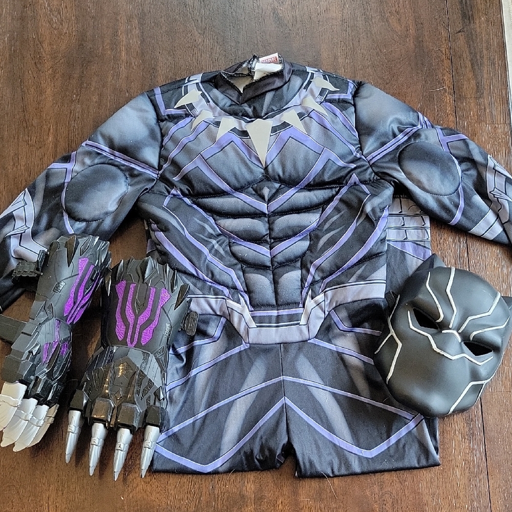 Kids Black Panther Costume with Mask and Claws